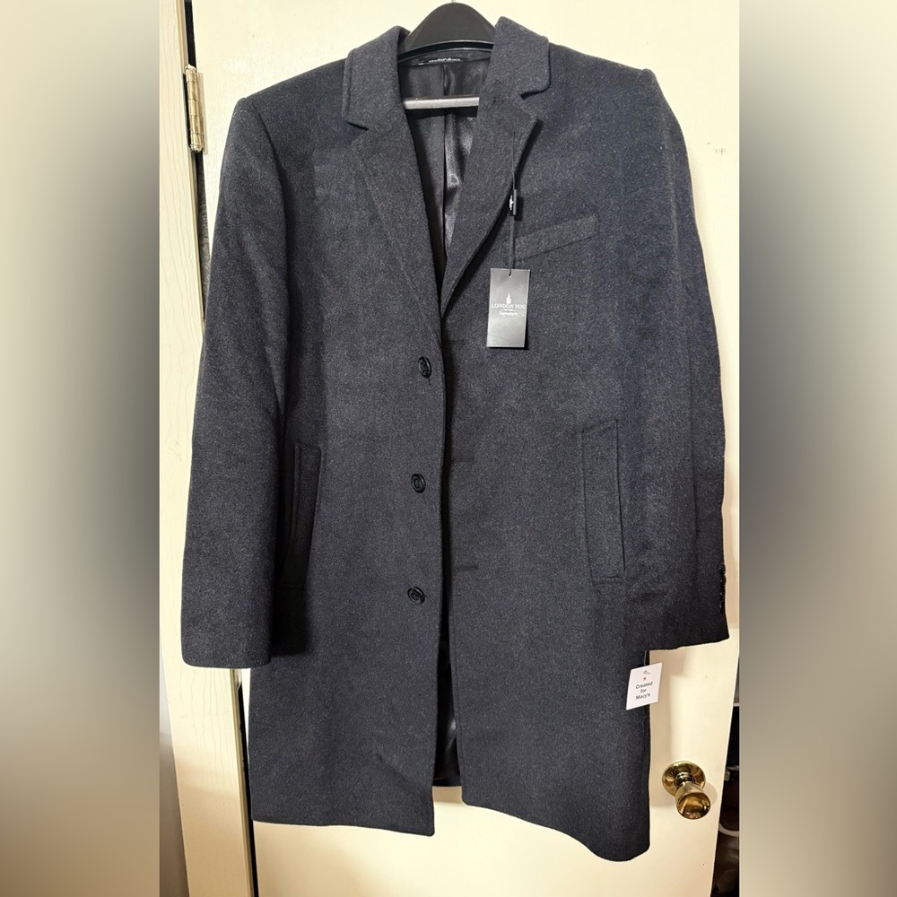 London Fog Men's Dark Gray over Coat/trench coat